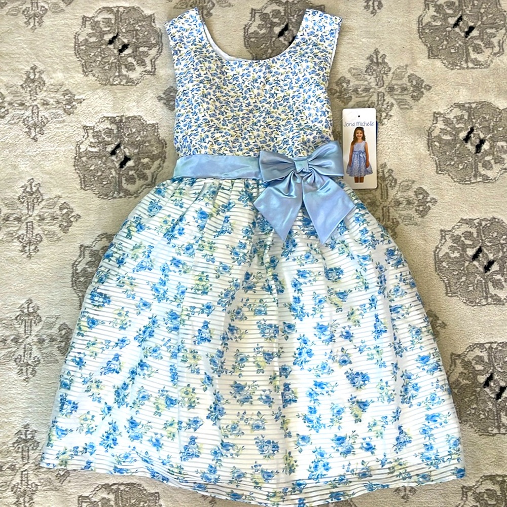 Sz 8 Jona Michelle Dress Blue and white floral